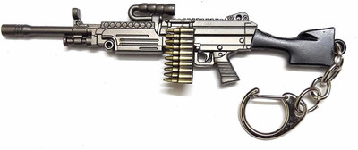 gtrp keychain-PUBG M249 Metal Gun Model Action Big Size Key Chain