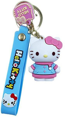 SHRI JI Cute Hello Kitty Keychain With Strap & Charm Hello Kitty in Winter dress Key Chain