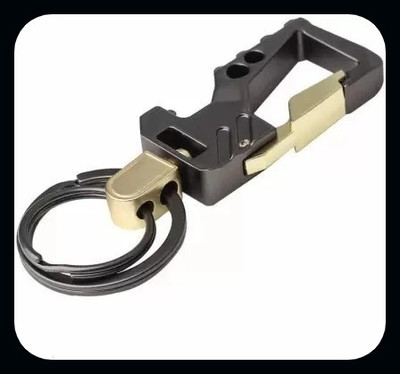 gtrp Keychain-Hook Locking Black Metal with Bottle Opener for Car Bike Keychain Key Chain