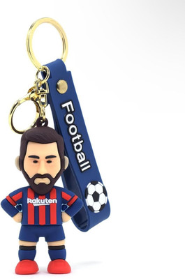 K C High-quality Rubber Messi Keychain with Strap (Dark-Blue Dress) Key Chain