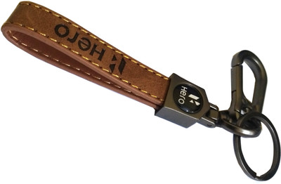 HERO keychains brown leather ring hook gift Key Chain