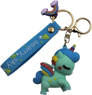 RainSound 3D Miniature Soft PVC Baby Unicorn keyring with Charm Key Chain
