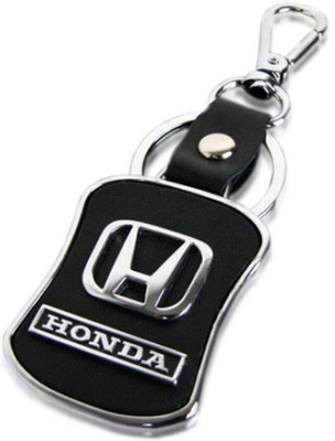 Phoenix Honda Leather Locking Key Chain(Black)