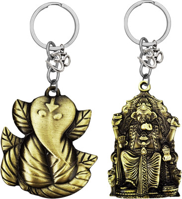 The Men Gift Lord Ganesha Om Metal Key Ring Keychain for Car, Bike & Office Shivkey614-611 Key Chain