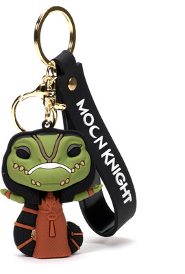 Daiyamondo Super Hero Moon Knight Snake 3D Rubber Keychain With Long Ribbon Marvel Fan Key Chain