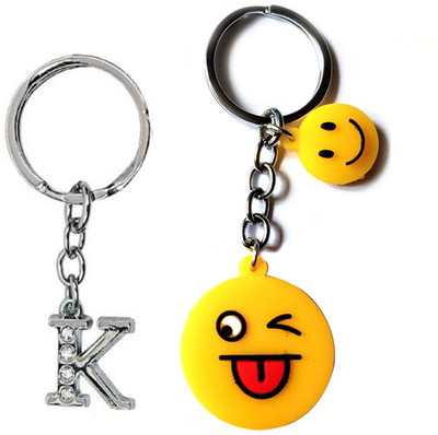 ShopTop alphabet k & smiley 4.0 Key Chain