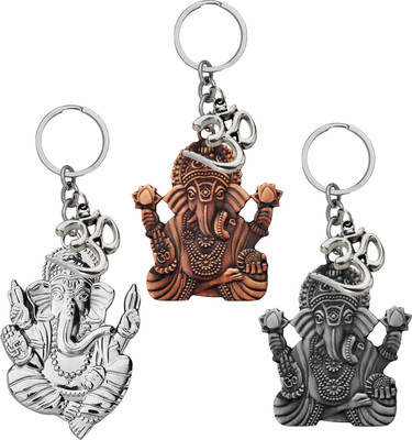 The Men Gift Lord Ganesha Om Metal– Keychain for Car, Bike & Office ShivKey622-595-597 Key Chain