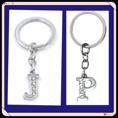 Meeko.com Alphabet j and p letter key chain key ring for boys girls men women set of 2-A Key Chain