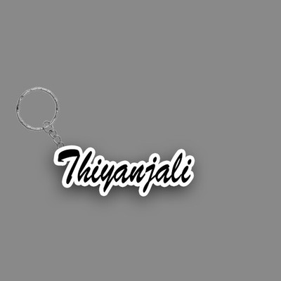 SY Gifts SYG Thiyanjali Name Keychain White And Black Key Chain