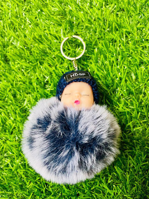GKM Baby Sleeping Doll attracive soft fur keychain for girls Key Chain