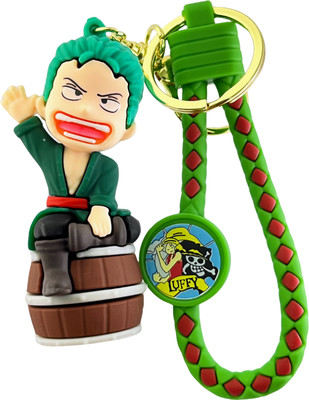 Kraft Crate Roronoa Zoro inspired -1 3D Rubber Keychain | One Piece Anime | Swordmaster | Key Chain
