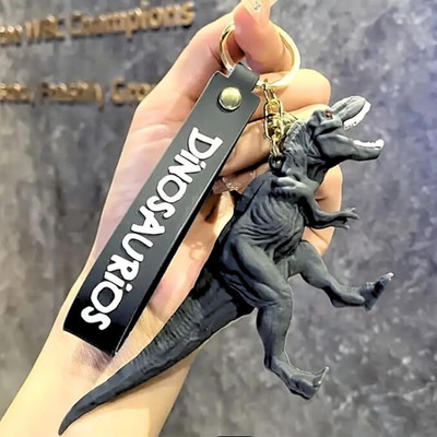 Funfob Trex Dark Grey Dino Keychain Collectible For Boys & Girls Gifting Key Chain