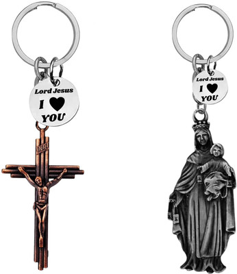 M Men Style Jesus cross & Madonna and Child Keychains ShivkeyCom668-655 Key Chain