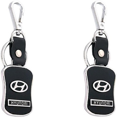 Jainsburys Combo of Hyundai Logo Leather Hook keychain & Best Quality Keychain Key Chain