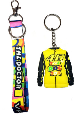 ShopTalk The Doctor 46 Racer Jacket With Multi fabric Id Tag combo Key Chain