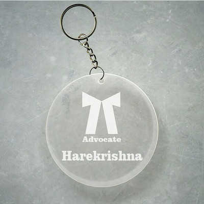 SY Gifts Advocate Logo Desigh With Harekrishna Name Key Chain