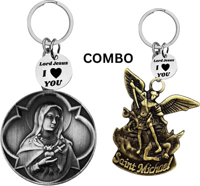 The Men Gift Lord Jesus Keychain Combo– Sacred Heart Religious Keyring Set ShivkeyCom628-648 Key Chain