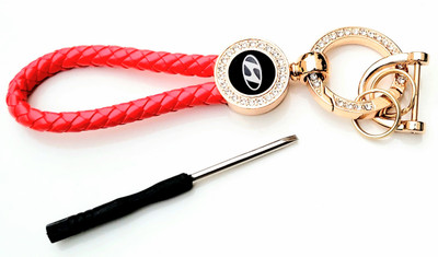 ADOREAL Hyundai Keychain And Keyring Red Rope Golden Ring Key Chain