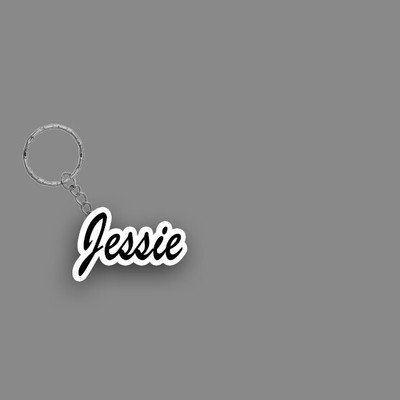 SY Gifts SYG Jessie Name Keychain White And Black Key Chain