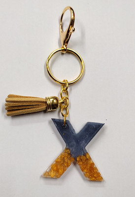 MOREL LETTER X ALPHABETS HAND MADE RESIN KEYCHAIN THEME IN STONE COLOR FOR BIKE & CAR Key Chain