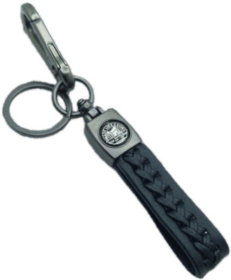 K C Leather Criss-Cross Patti Made like Gun Keychain & Keyring with hook Key Chain