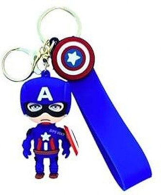 PMC CREATIVE PMC Captain America Premium Character 3D Rubber Silicone Keychain Key Chain