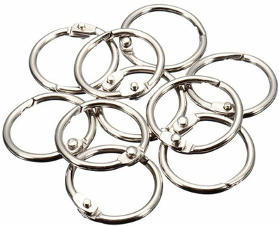 BM RETAIL 25mm Loose Leaf Binder Ring Key Chain Key Rings Card Ring Stainless Steel12pcs Key Chain