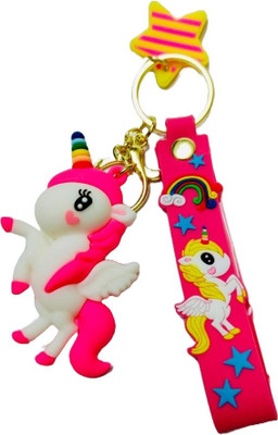 BBG NEW_Unicorn Keychain with Charms -3D Key chains-(Blue) Key Chain