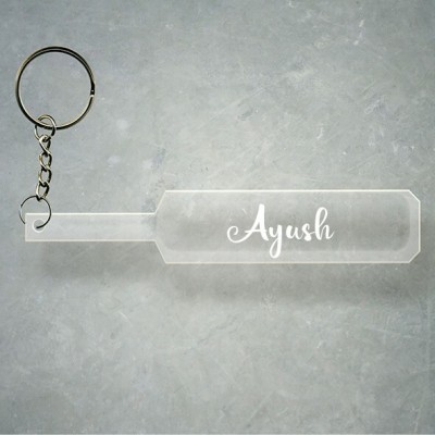 SY Gifts Cricket Bat Logo Design With Ayush Name Key Chain