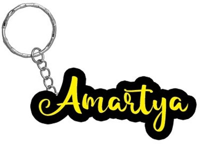 SY Gifts Amartya Name Black Yellow Name Keychain Key Chain