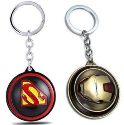 JAINSON MARTIN Combo Of Ironman And Superman Rotating Keychain Key Chain