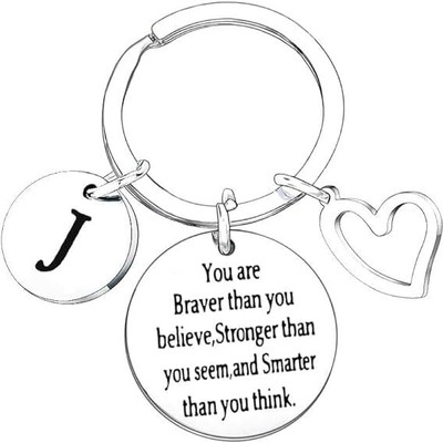 Artisans Crafted J – J Alphabet Keychain – Gift of Encouragement Key Chain