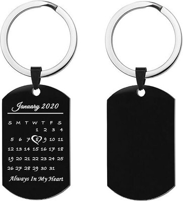 Dattatreya Collection Personalised Calendar Pendant Key Chain Anniversary Birthday Gift Key Chain