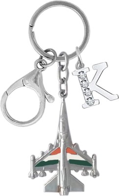 MGP FASHION I Love My India Aeroplane Aircraft Pilot Gift Pendant Keyring Stone Alphabet K Key Chain