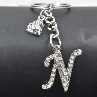AFH ALPHABET N LETTER METAL MAHA GANPATI CHARM PROTECTIVE KEYCHAIN FOR CAR, BIKE Key Chain