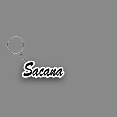 SY Gifts SYG Sacana Name Keychain White And Black Key Chain