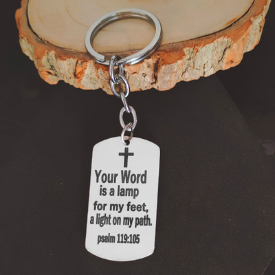 Shiv Jagdamba Dog Tag Keychain for Men Bible Verse Cross LCShivKey202330 Key Chain