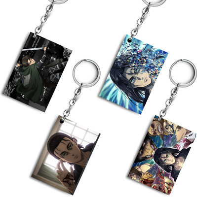Replix Premium(Pack of 4)AOT 2 Anime Printed Keychain For Bike, Scooty, Car Key Chain