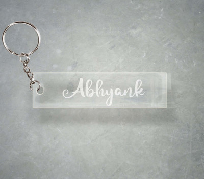 SY Gifts Abhyank Name Transparent Engraving Keychain F1 811 Key Chain