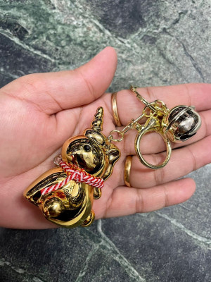gtrp keychain-Cute Acrylic Unicorn With Bell (Golden) Key Chain