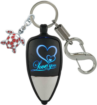 SHOKY LOOKS LED Love U Light Push Button With Turtle Locking Lock Key Chain