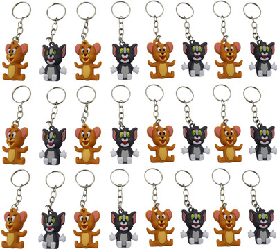 AARVI 24 Pcs Cute Kids Tom & Jerry Keychains for Keys and Birthday Return Gifts Key Chain