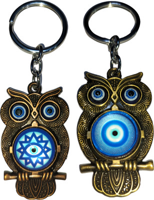 MAG BEE Evil Eye Proection (Design-8 & Design-12) Combo Pack of 2 for Car Bike-kC923 Key Chain
