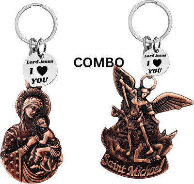 M Men Style Lord Jesus Keychain Combo– Sacred Heart Religious Keyring Set SkeyCom638-647 Key Chain