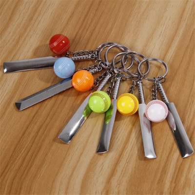 HappierYou Cricket Bat & Ball Keychain | Cricketer keychain |(Pack of 1, Random colour) Key Chain