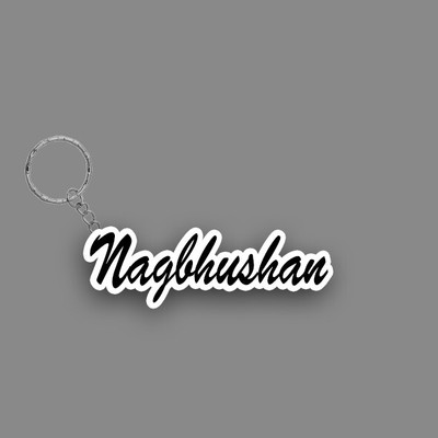 SY Gifts SYG Nagbhushan Name Keychain White And Black Key Chain