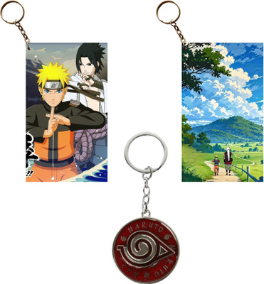 Hariyaali Enterprises LLP Naruto NARUTO TRAINING TO TAKE DOWN SASUKE Spinning Unique Style 3 pcs Combo Key Chain