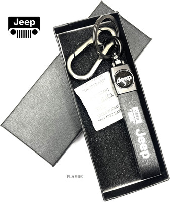 FLAMBE Model Jeep Car Keychain premium Stainless steel Metal silver finish Key Chain