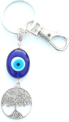 Shilpmart Evil Eye Keychain Tree of Life Blue Eye Turkish Nazar Bead Keyring Good Luck Key Chain