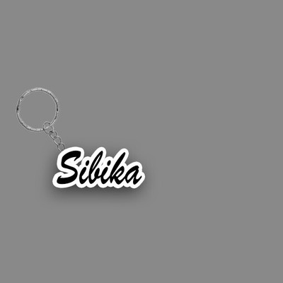 SY Gifts SYG Sibika Name Keychain White And Black Key Chain